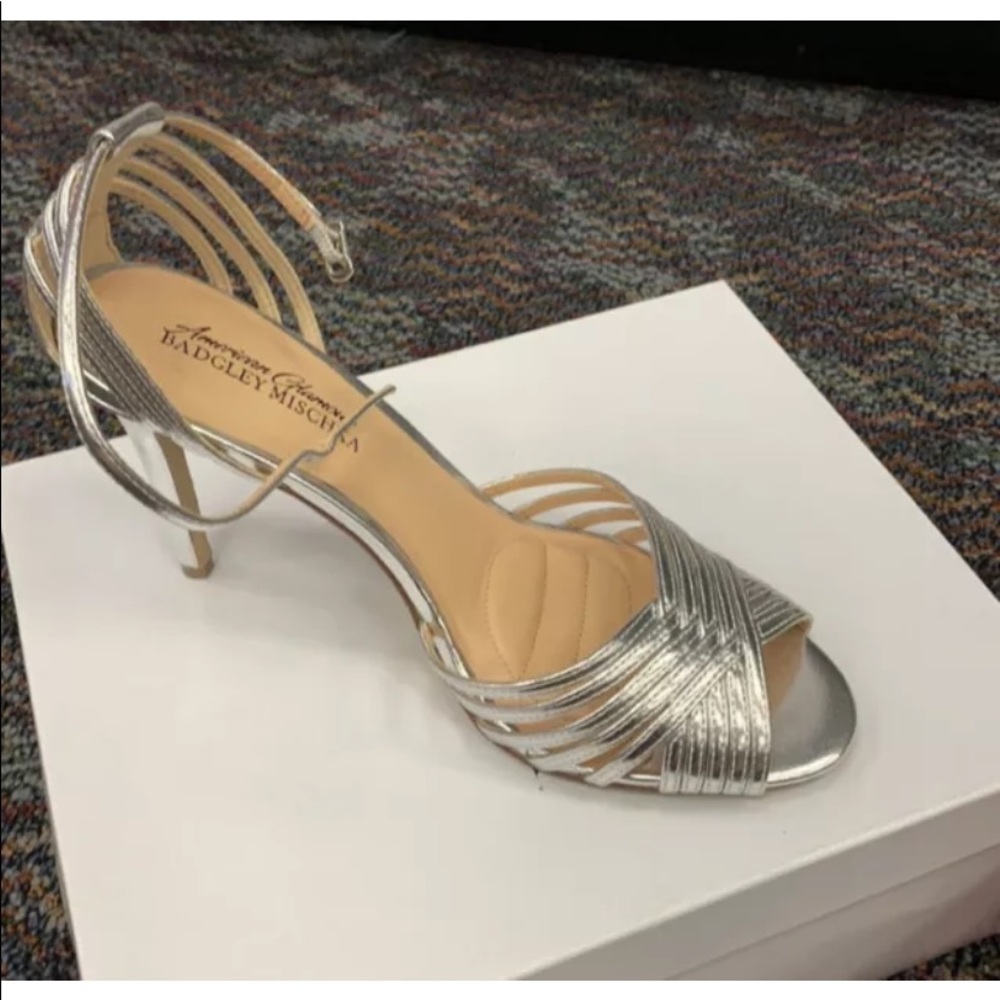 Silver Badgley Mishka stiletto pumps